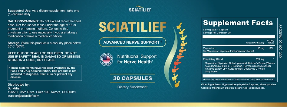 Sciatilief Product Label